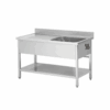 Plonge Inox 1 Bac avec Égouttoir à Gauche – Évier pour Cuisine Pro