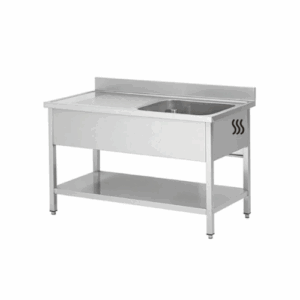 Plonge Inox 1 Bac avec Égouttoir à Gauche – Évier pour Cuisine Pro