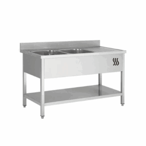 Plonge Professionnelle Inox – Double Bac – Égouttoir à Droite - Equipement Professionnel