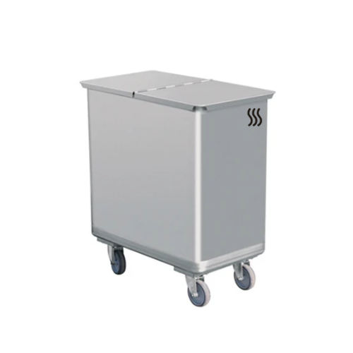 Poubelle Professionnelle Inox – Carrée avec Roulettes - Accessoire CHR
