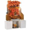 Extracteur d'oranges automatique professionnel en acier inoxydable pour bar et buffet.