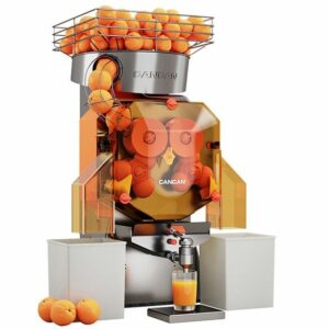 Extracteur d'oranges automatique professionnel en acier inoxydable pour jus frais.
