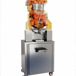 Extracteur d'oranges automatique professionnel sur chariot avec système de pressage en inox.