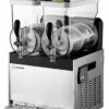 Distributeur granita double pro en acier inoxydable pour boissons givrées et cocktails de luxe.