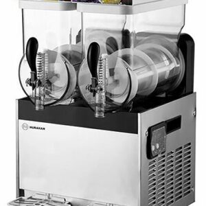 Distributeur granita double pro en acier inoxydable pour boissons givrées et cocktails de luxe.