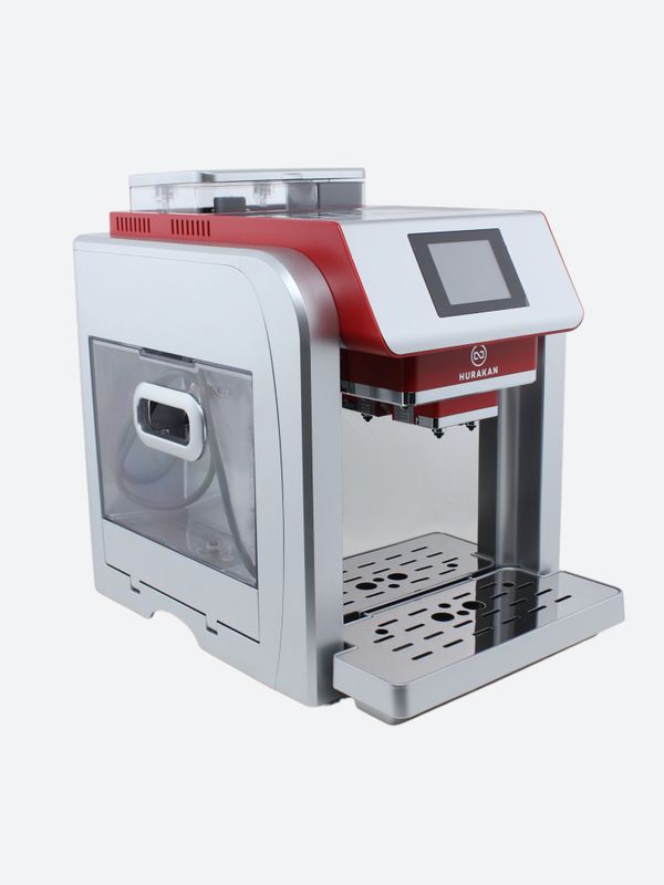 Machine à café automatique professionnelle Hurakan HKN-ME717 avec écran tactile noir.