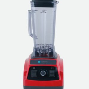 Mélangeur blender rouge pro avec bol gradué pour smoothies et cocktails de luxe.