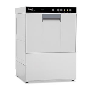 Lave-vaisselle frontal professionnel Apach AF500 référence 917968 en acier inoxydable.