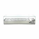 Vitrine à garnitures réfrigérée 120cm en acier inoxydable pour ingrédients frais.
