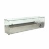 Vitrine à garnitures réfrigérée 120cm en acier inoxydable pour ingrédients frais.