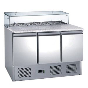 Table De Préparation Pizza Vitrée avec Plan Granit