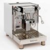 Machine à café automatique professionnelle en acier inoxydable avec panneau de commande électronique.